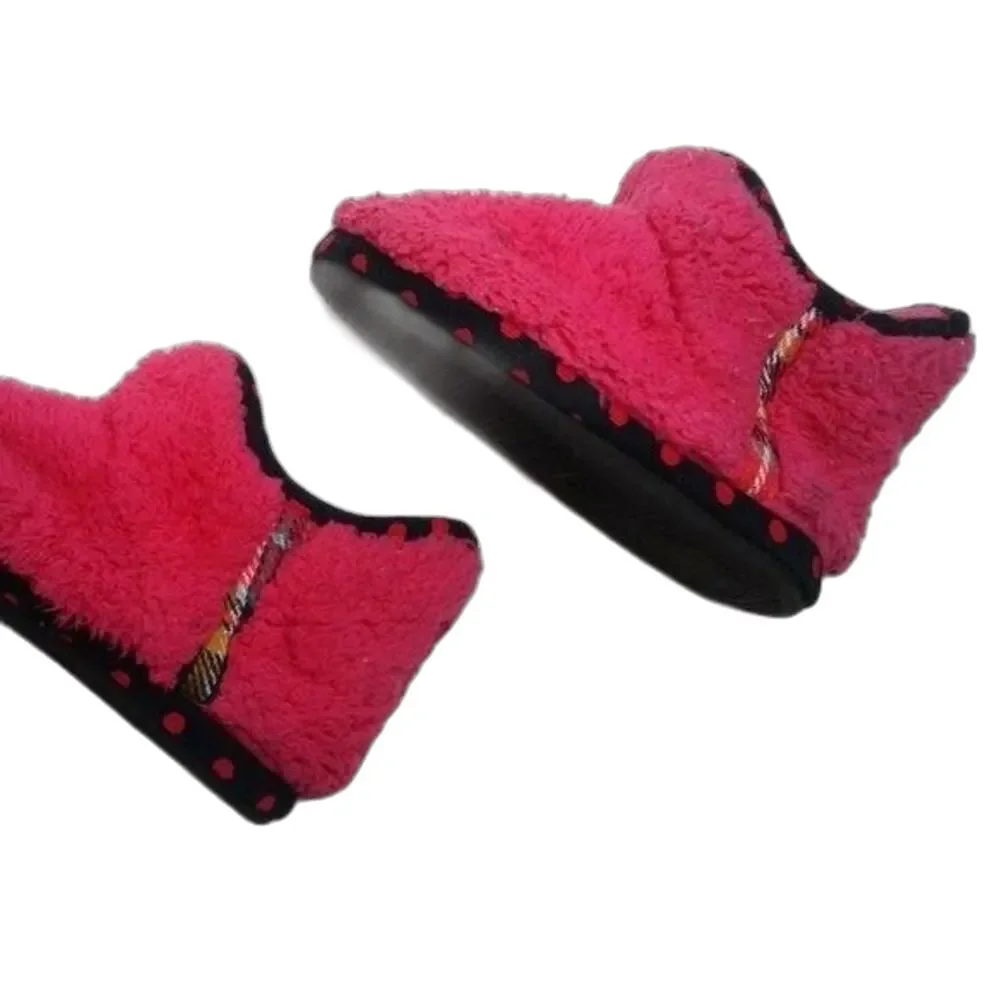 Dearfoams Memory Foam Slippers Girls 13/1 Plush Pile Pink Polka Dot Indoor/Out